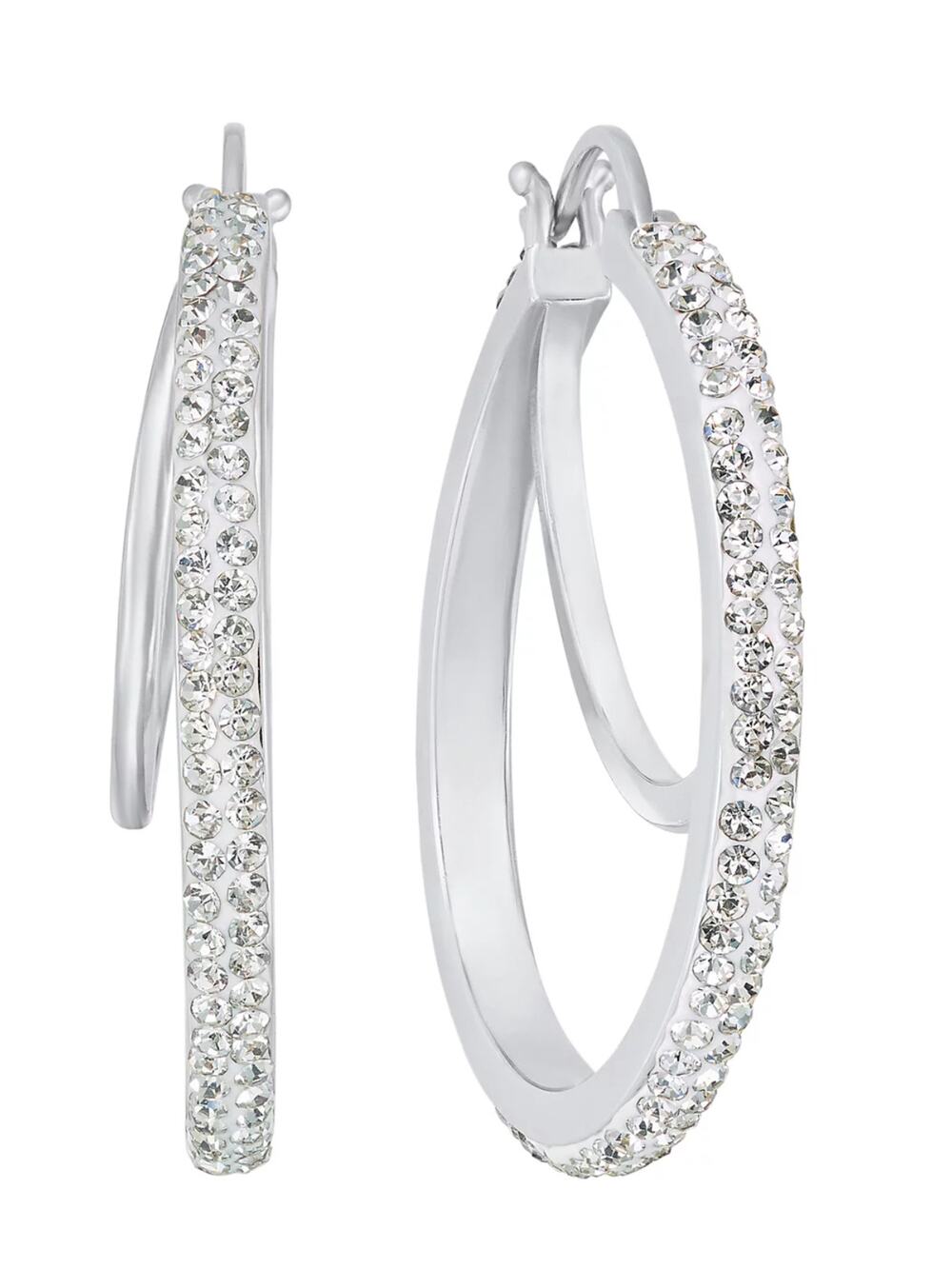 And Now This Clear Crystal Double Hoop Earrings